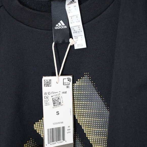 NWT Adidas glam sweat Women's Black Side Button Sweatshirt Size S - Picture 13 of 14